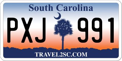 SC license plate PXJ991