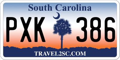 SC license plate PXK386