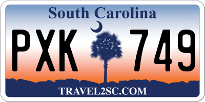 SC license plate PXK749