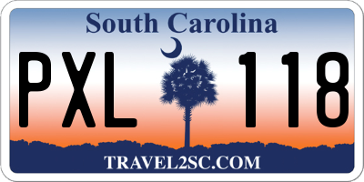 SC license plate PXL118