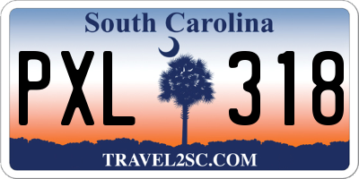 SC license plate PXL318