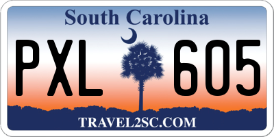 SC license plate PXL605