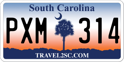 SC license plate PXM314