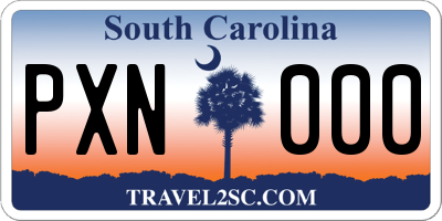 SC license plate PXN000