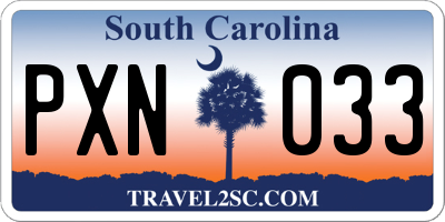 SC license plate PXN033