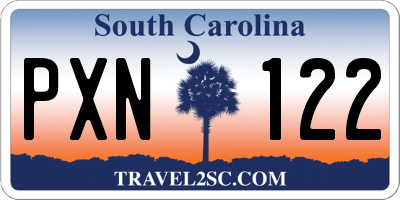 SC license plate PXN122