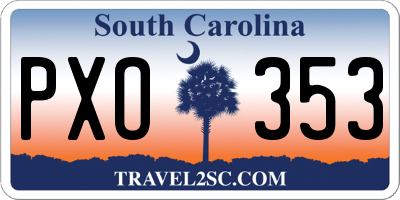SC license plate PXO353
