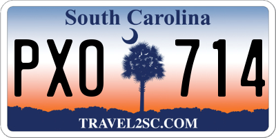 SC license plate PXO714