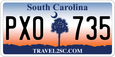 SC license plate PXO735