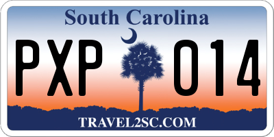 SC license plate PXP014