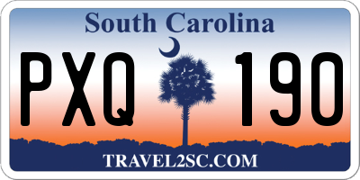 SC license plate PXQ190
