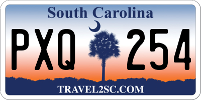 SC license plate PXQ254