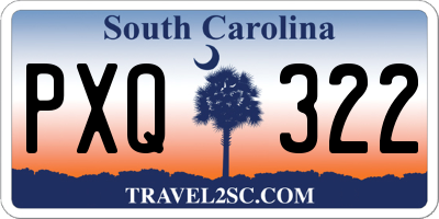 SC license plate PXQ322