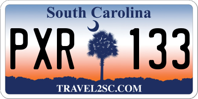 SC license plate PXR133