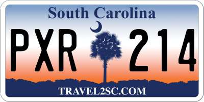 SC license plate PXR214
