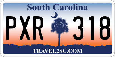 SC license plate PXR318