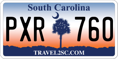 SC license plate PXR760