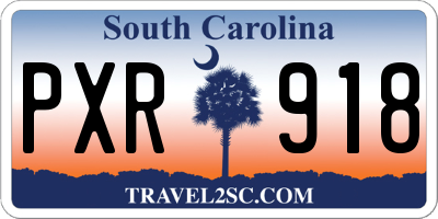SC license plate PXR918