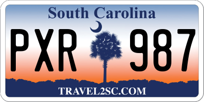 SC license plate PXR987
