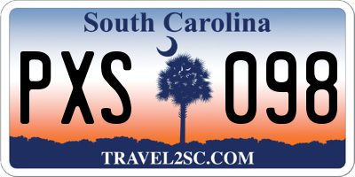 SC license plate PXS098