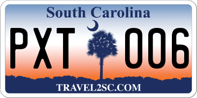 SC license plate PXT006