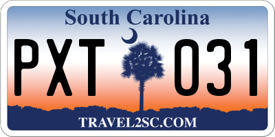 SC license plate PXT031