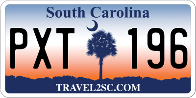 SC license plate PXT196