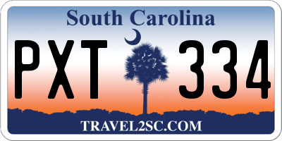 SC license plate PXT334