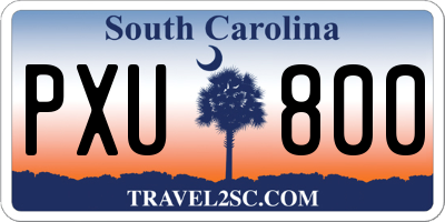 SC license plate PXU800