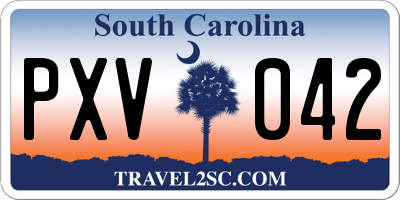 SC license plate PXV042