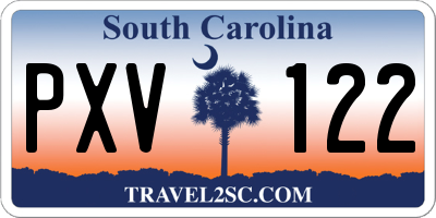 SC license plate PXV122