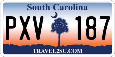 SC license plate PXV187