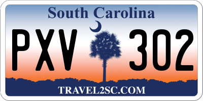 SC license plate PXV302