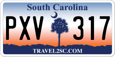 SC license plate PXV317