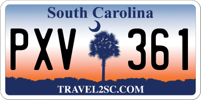 SC license plate PXV361