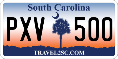 SC license plate PXV500