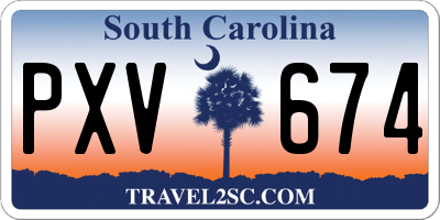 SC license plate PXV674