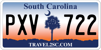 SC license plate PXV722