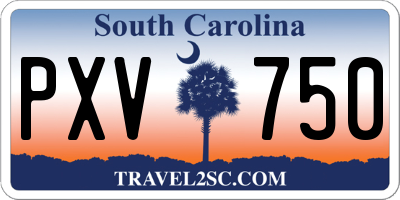SC license plate PXV750