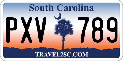 SC license plate PXV789