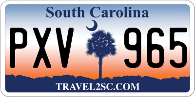 SC license plate PXV965