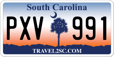 SC license plate PXV991