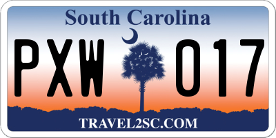 SC license plate PXW017