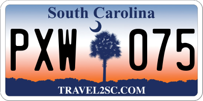 SC license plate PXW075