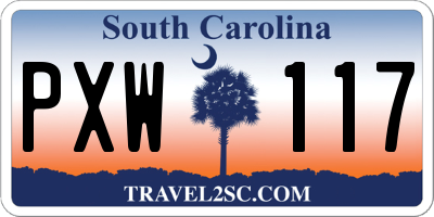 SC license plate PXW117