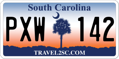 SC license plate PXW142