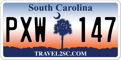SC license plate PXW147