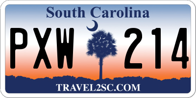 SC license plate PXW214