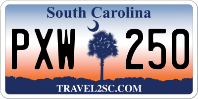 SC license plate PXW250
