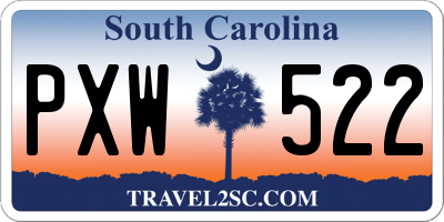 SC license plate PXW522